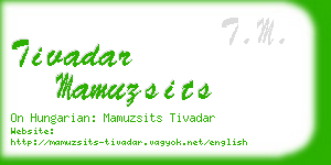 tivadar mamuzsits business card